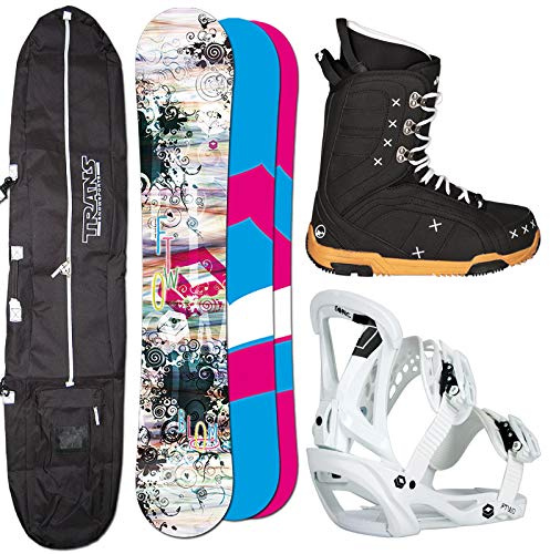 Ftwo Damer snowboard set Bloom 154 cm Sonic BINDUNG GR. M + stövlar + väska