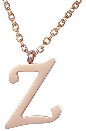 Morella Women's Stainless Steel Necklace Rose Gold with Pendant Letter Z