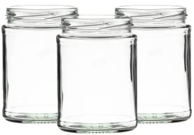 Set of 12x 500ml Panelled Jam Jars | 500ml Jam Jars | Including Gold Twist Off Caps | Glass Jars | Preserve & Chutney Jars | J&B