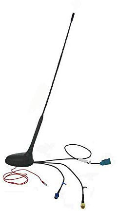 Car Roof Antenna,Riloer Dab Antenna Car Universal Roof Adapter Booster Amplifier Radio Signal Receiver with Extension Cable Black