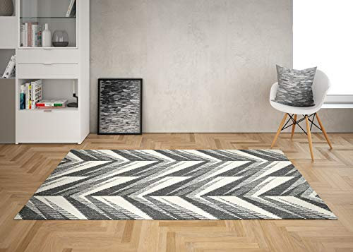 Oedim Teppich Muster Weiß und Schwarz für Zimmer PVC | 95 x 95 cm | Teppich PVC | Vinylboden | Dekoration für Zuhause | Boden Sintasol | Bodenschutz |