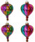cosedacasa Palline in Vetro soffiato per Albero di Natale Mongolfiera giullare Decorazioni Natalizie addobbi Molto Belle Moderne Particolari Idea Regalo per Natale Set da 4
