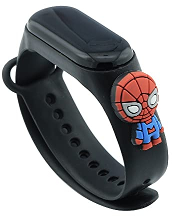 Orologio digitale braccialetto in silicone bambino bambina Sportivo cartoni animati - cinturino compatibile xiaomi mi band (Spider)