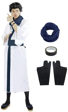 DAZCOS Anime-Cosplay-Kostüm für Herren, US-Größe, Rollenkimono-Outfit mit Taillengürtel, Schwarz, XXL
