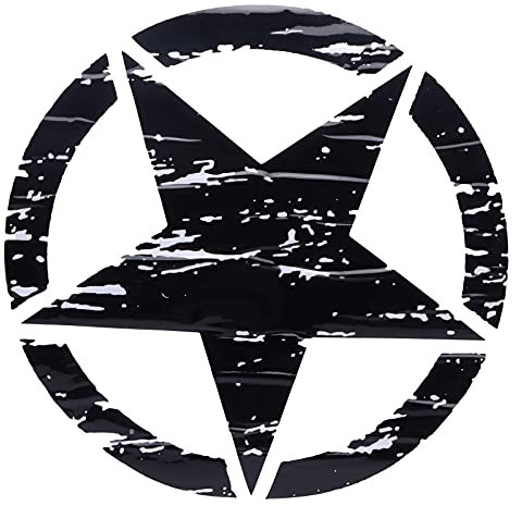 aqxreight Body Sticker, 19.7in Car Body Sticker Decal Black Star Dekoration für F150 Rubicon JK CJ TJ YJ