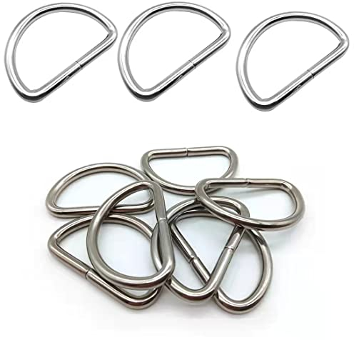 通用 CL-Link 30 Stück Metall D Ringe Schnalle 32mm D-Ringe Stahl D-Ringe Halbringe Silber für Rucksack Gürtelschnallen Taschen Gürtel Handtaschen Bastelzubehör