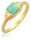 Elli Ring Elli PREMIUM Ring Damen Solitär Vintage Quadrat Schlicht mit Amazonit in 925 Sterling Silber Vergoldet