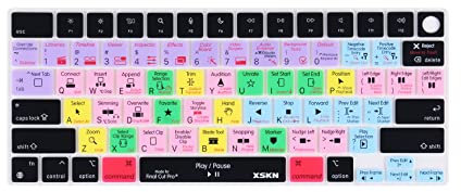 XSKN Final Cut Pro Function Shortcuts Hotkeys US-Version Silikon-Tastaturabdeckung für 2021 MacBook Pro M1 Pro / M1 MAX Chip 14,2 Zoll mit Touch ID A2442 16,2 Zoll mit Touch ID A2485