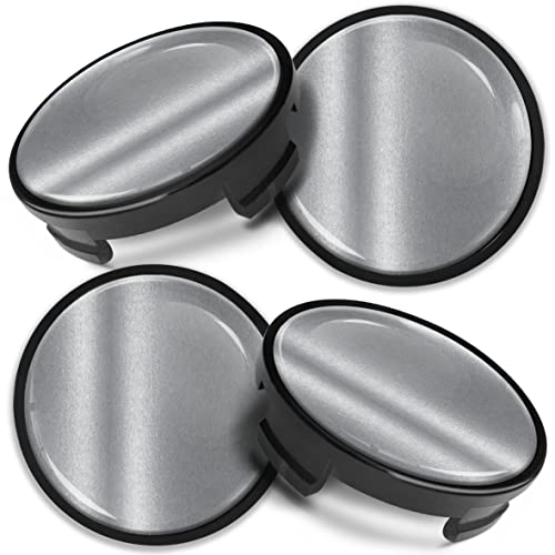 Biomar Labs 4 x 54 mm Tapas de Ruedas Compatible con Ford Tapacubos de Centro Llantas Aluminio Plata Negro CF 3