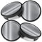 Biomar Labs 4 x 54 mm Tapas de Ruedas Compatible con Ford Tapacubos de Centro Llantas Aluminio Plata Negro CF 3