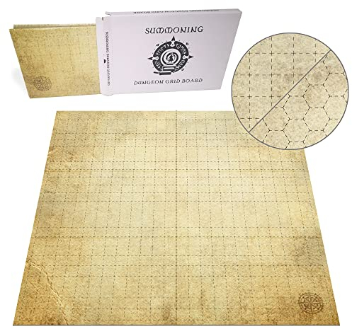 Summoning Dungeon Grid Board| UNENTBHRLICHES Rollenspiele – Kriegsspiele - Brettspiele Accesorie | KOMPATIBEL mit D&D, Pathfinder und Warhammer | DOPPELSEITIG, WIEDERVERWENDBAR, LANGLEBIG, FALTBAR