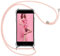 Vauki handyband für iPhone 8/iPhone SE 2020/iPhone 7/SE 2022 Hülle mit Band Handyhülle Silikon Transparent zum Umhängen Stoßfest mit Kordel Necklace Schnur TPU Bumper Case für iPhone 8,Rosegold