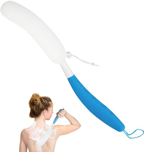 Back Scrubber for Shower with Anti-Slip Long Handle, Body Shower Brush | for Men Women Elderly, Mesh Sponge Bath Brush Body Scrubber for Exfoliating Skin and A Soft Scrub - Can Produce Rich Foam
