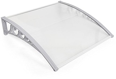 THINFAR Auvent de Porte d'entrée, Contre Pluie Neige UV, Porte Toit Marquise Abri-60*100cm