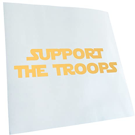 Kiwistar - Autoaufkleber - Creme - 24x6cm Support the Troops II - Heckscheibe Auto Aufkleber wetterfest für Kfz LKW Mofa Truck - Sticker außen selbstklebend Tuning Zubehör für Fenster Fahrzeug Scheibe