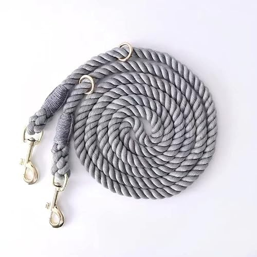 Tesitehi Multifunktionale Hundeleine aus Seil, 2,5 m, mit verstellbarem doppeltem Drehhaken, freihändig für kleine, mittelgroße und große Hunde, Laufen, Wandern, Camping, Spazierengehen (geräuscharmes