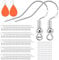 Fozuanei 100 Pcs Sterling Silver Earring Hooks with 100 Pcs Clear Silicone Earring Backs, DIY Jewelry Making Kit, Hypoallergenic, Silver