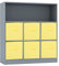 URBNLIVING Wooden Wide 7 Cubed Cupboard Bookcase Storage Units Shelves 6 Drawers Baskets (Yellow Drawer, Grey Bookcase)