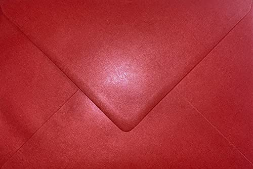 C5 (162x229mm) Coloured Envelopes for A5 Greeting Cards Wedding Invitations & Crafts Pack of 10 (Pearl Red)