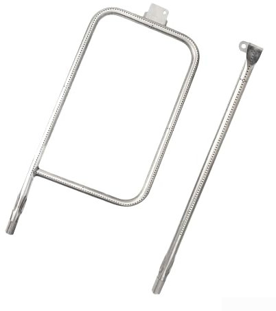 DAZZLEEX 2-teiliges Edelstahl-Brenner-Rohrbrenner-Set, passend für Weber Q300/Q3000 Serie Gasgrill, P-förmiges Rohr + gerades Rohr