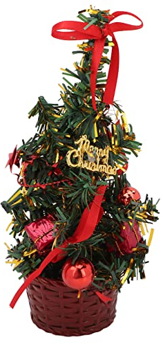 20 cm Tisch-Weihnachtsbaum,Mini-Kunst-Weihnachtsbaum,für Tische,Hängendem Baumschmuck und Stern-Baumaufsatz für DIY-Weihnachtsdekoration,Niedlich Gefertigt,mit Stabiler Basis