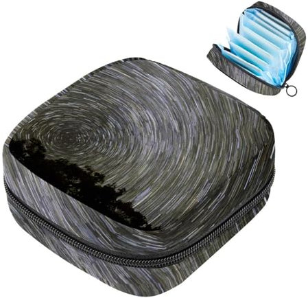 Aufbewahrungstasche für Damenbinden, Sternenhimmel, Nacht, tragbar, Menstruationspads, Slipeinlagen, Tampons, Damenbinden, Aufbewahrungshalter für Damen, Schule, Büro