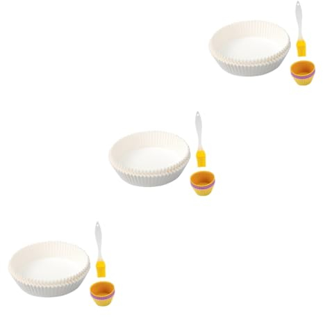 Ciieeo 3 Juegos papel de freidora horneando molde para resina freidoras revestimientos para pastelería forro de papel desechable para freidora de aire papel de silicona transatlántico