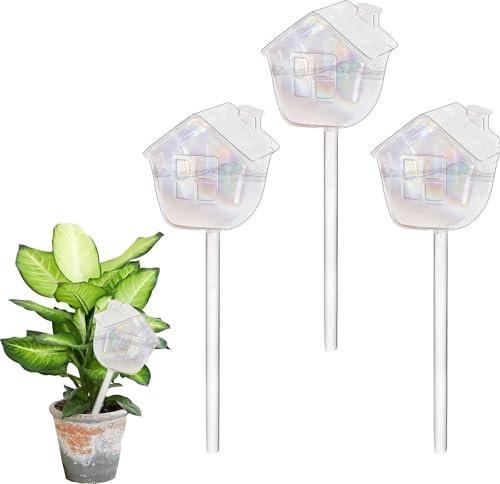 Tefola 3 Stück Pflanzen-Bewässerungskugeln, mundgeblasenes Glas, selbstbewässernde Spikes, Iglu-inspirierte Pflanzenbewässerungsgeräte, automatisches Bewässerungssystem für Topfpflanzen für Innen- und