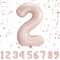 Ballons Chiffre de 2 Ans - 101 CM Pastel Rose Ballon Helium pour Décoration d'Anniversaire