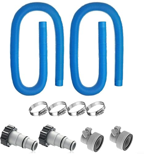 Pool Filter Hose Replacement Kit,Pool Pump Hose, Type B Hose Adapter, Stainless Steel Clamps And 1/2 Pieces Of Replacement Hose Adapter(C)