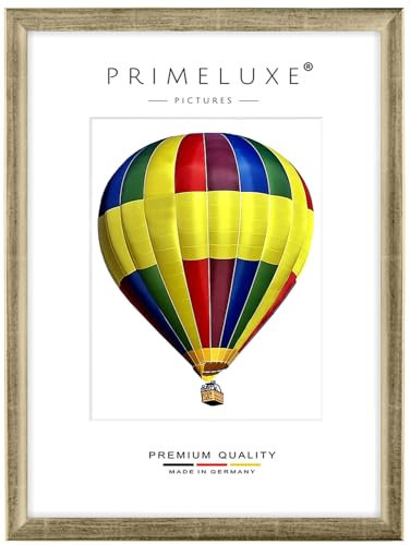 PrimeLuxe Marco de madera de 30 x 46 cm (tamaño de la imagen) en hoja plateada, color y tamaño a elegir, marco para pósteres, puzles, collage de fotos, fabricado en Alemania