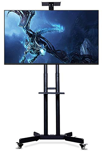 Base de Meuble TV Courte (32-70 Pouces) Chariot Mobile pour téléviseur LCD Support de Sol Mobile Présentoir Support de Meuble TV à Double Plateau de Luxe (Couleur : 1) (B)