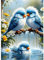 DPHERO DIY Blauer Vogel Diamant Painting Bilder für Erwachsene Anfänger,5D Vögel Diamond Painting Set,DIY Runde Steine Diamant Kunst Kits,Blumen Diamant Painting für Zuhause Dekor 30x40 cm