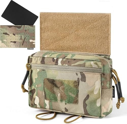 Taktische Drop Down Pouch, Organizer Fronttasche für Airsoft Weste Chest Rig Plattenträger (CP)