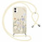 Yoedge Funda con Cuerda para iPhone 11 6,1, Aesthetic Dibujos Flores Case Colgante Ajustable Correa Cordón Cadena Collar Carcasa, Suave Silicona TPU Bumper Antichoque Cover para iPhone 11, Beige1