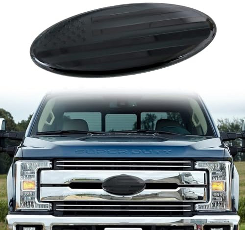 Ysbxitu 9inch Schwarz Frontgrill Hinten Auto Emblem Heckklappe Badge Replacement Passt für Ford F-150 F250/350 Edge Explorer, Ranger, Expedition Accessoires Passt für Ford Logo 1Stück-Schwarz