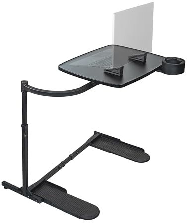 Stander Wonder Tray, Adjustable Swivel Table, Extra-Large Computer Stand, Couch Desk & Gaming Bench, TV-Trays for Eating on Couches, Chairs, Recliners with Laptop Wedges and Cup Holder, XL, Black
