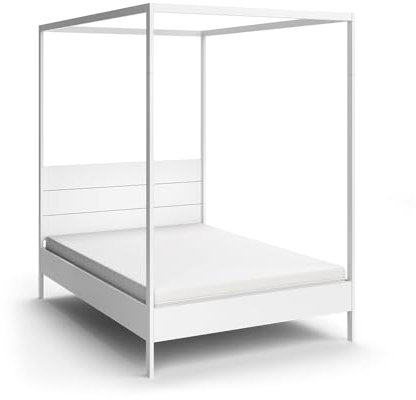 VitaliSpa Himmelbett Lotti, Weiß, 140x200 mit Matratze