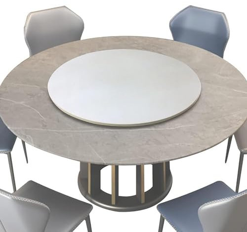 Plato Giratorio Grande para Mesa de Comedor, Plato Giratorio Redondo para Mesa de Comedor con Base, Bandeja giratoria de Madera Maciza para Mesa de Comedor, Plato Giratorio para Servir en la