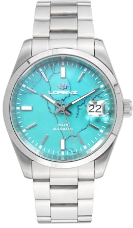 Lorenz Genevra Air King 030235TQ Herren-Armbanduhr, Edelstahl, Automatik, Taucher 100 m, silber / schwarz, Modern