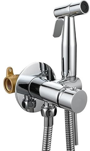 Hand-Bidet-Sprüher, Heiß- und Kaltwasser, Einhand-Toiletten-Bidet-Sprühset, Haustier-Wasserhahn-Sprühset, Multifunktions-Sprühpistole, Chrom, Einzelmodus