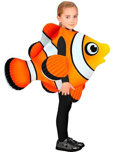 W WIDMANN MILANO Party Fashion - costume da bambino pesce tropicale, tuta, pesce pagliaccio, mondo sottomarino