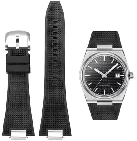 AIYIRUO Armband für Tissot PRX Uhrenserie, Weicher Gummiband für Tissot PRX Powermatic 80,12mm Schnellspanner mit Metalladapter Herren Uhrenarmbänder für Tissot PRX Serie Uhren T137.407/410