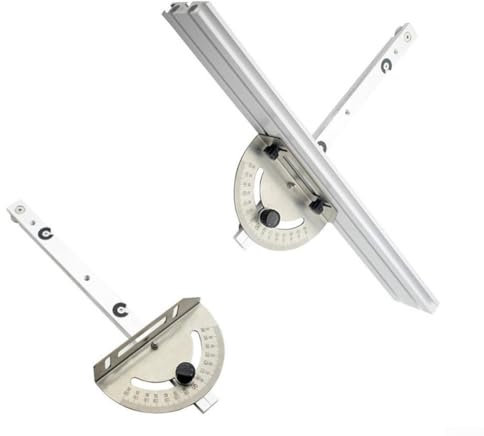 Misuratore di mitra sega da banco per la lavorazione del legno, misuratore di mitrazione, righello regolabile, angolo, supporto per scanalatura, progettato per sega da tavolo ((E(C)