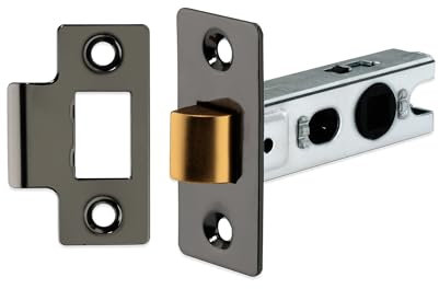 High-Quality 2.5 Inch (63mm) Black Nickel Eco Tubular Mortice Latch - Internal Mortice Latch Catch for Bedroom, Bathroom Doors