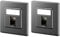 deleyCON 2x CAT7 Prise Réseau 1 Port LAN Prise de Raccordement Prise de Données Encastrée + 2x CAT 7 Keystone Modul 45° Sortie Coudée RJ45 Câble Patch Réseau DSL Câble de Pose - Noir