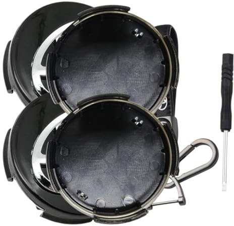 4 Pièces Cache Moyeu et Porte-clé, 62 mm Cache Moyeux, ABS Chapeau de Moye, Couvercle de Moyeu Central de Jante avec Logo Automatique, Porte-clés Pneus de Voiture Accesoire Replacement