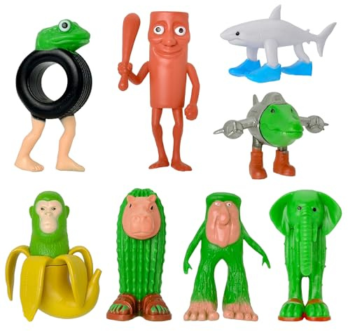Gensly 8Pcs Animals Toys Bombardiro Crocodillo,Boneca Ambalabu,Chimpanzini Bananini,Shoe-wearing Shark,Stickman Figures for Fans