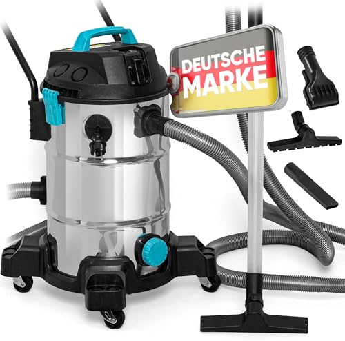 TEICHER Teichsauger Schlammsauger Groß [Neues Modell] – 1200 Watt Pumpsauger 35 Liter | Teichschlammsauger mit Wasserrückführung | Algensauger Mulmsauger Wassersauger mit Pumpe