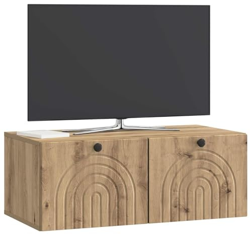 vidaXL Wandmontierter TV-Schrank Artisan-Eiche 78,5 x 41 x 30 cm, Modernes Wohnzimmer Lager, rechteckiges Design, Wandregal, praktische Medieneinheit, viele Entertainment Plätze